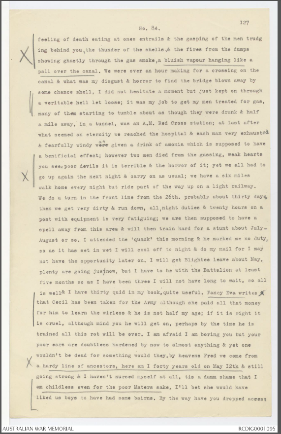 Extract from a letter written by Corporal Arthur Thomas to his family on 20 March 1918.