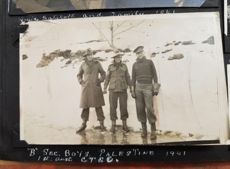 Ian in Palestone in 1941. He had never seen snow before.