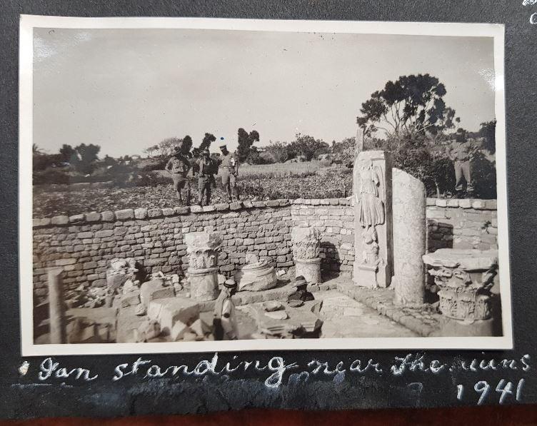 Visiting ruins on leave.